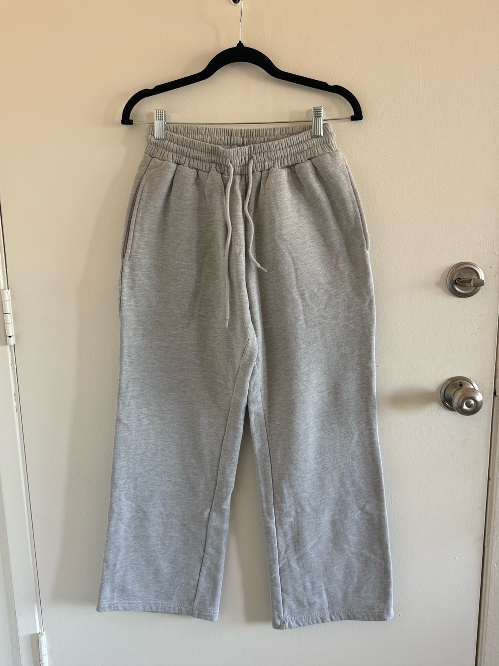 White Fox Boutique Light Gray Wide-Leg Sweatpants